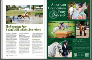 Two page spread of article in the Plaid Horse