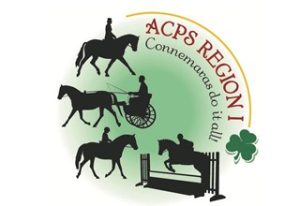 Image of horses walking, jumping, and driving a cart with text for ACPS Region 1